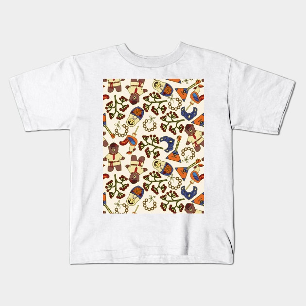 Russian Pattern Kids T-Shirt by okpinsArtDesign